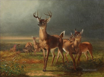 ウィリアム・ホルブルック Painting - 大草原の鹿 ウィリアム・ホルブルックのひげ